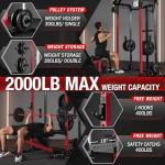 Mikolo 2000LB Power Rack with Dual Pulley System