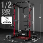Mikolo 2000LB Power Rack with Dual Pulley System