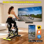 pooboo Indoor Spin Bike with App and Adjustable Resistance