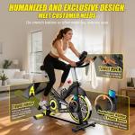pooboo Indoor Spin Bike with App and Adjustable Resistance