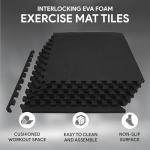 BalanceFrom Interlocking EVA Foam Exercise Tiles - Black