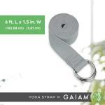 Gaiam 8ft Adjustable Yoga Stretch Strap - Black