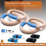 Wooden Olympic Gymnastics Rings with Adjustable Straps