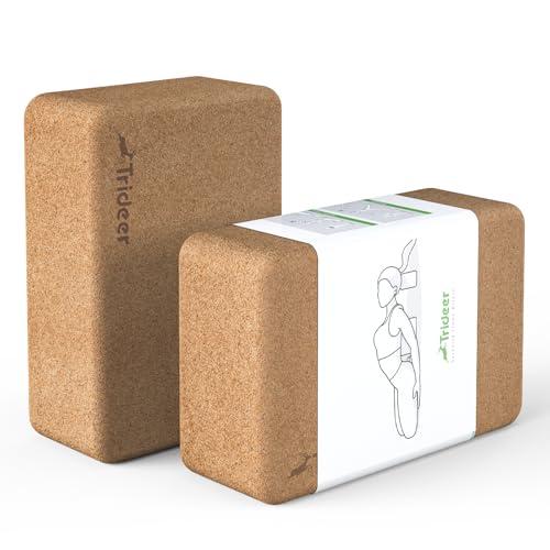 Trideer Eco-Friendly Cork Yoga Blocks (2 Pack)