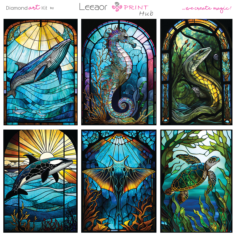 Traditional Mastercrafts Stained Glass Animal Cross Stitch Kit