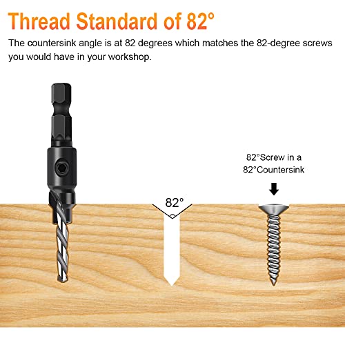 Adjustable Woodworking Countersink Drill Bit Set