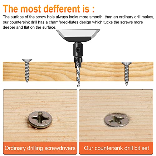 Adjustable Woodworking Countersink Drill Bit Set