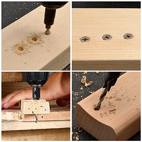 Adjustable Woodworking Countersink Drill Bit Set