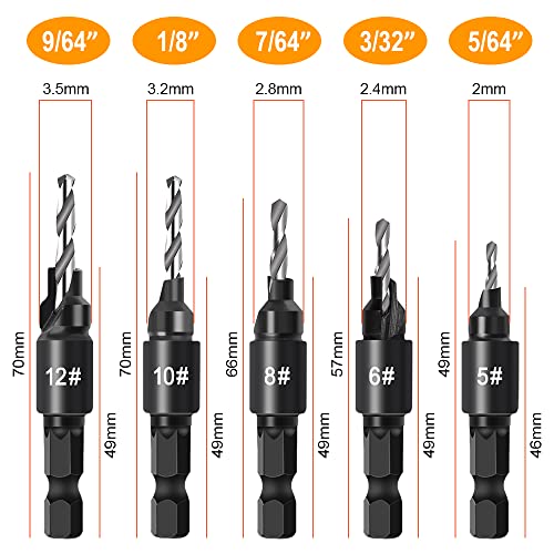 Adjustable Woodworking Countersink Drill Bit Set