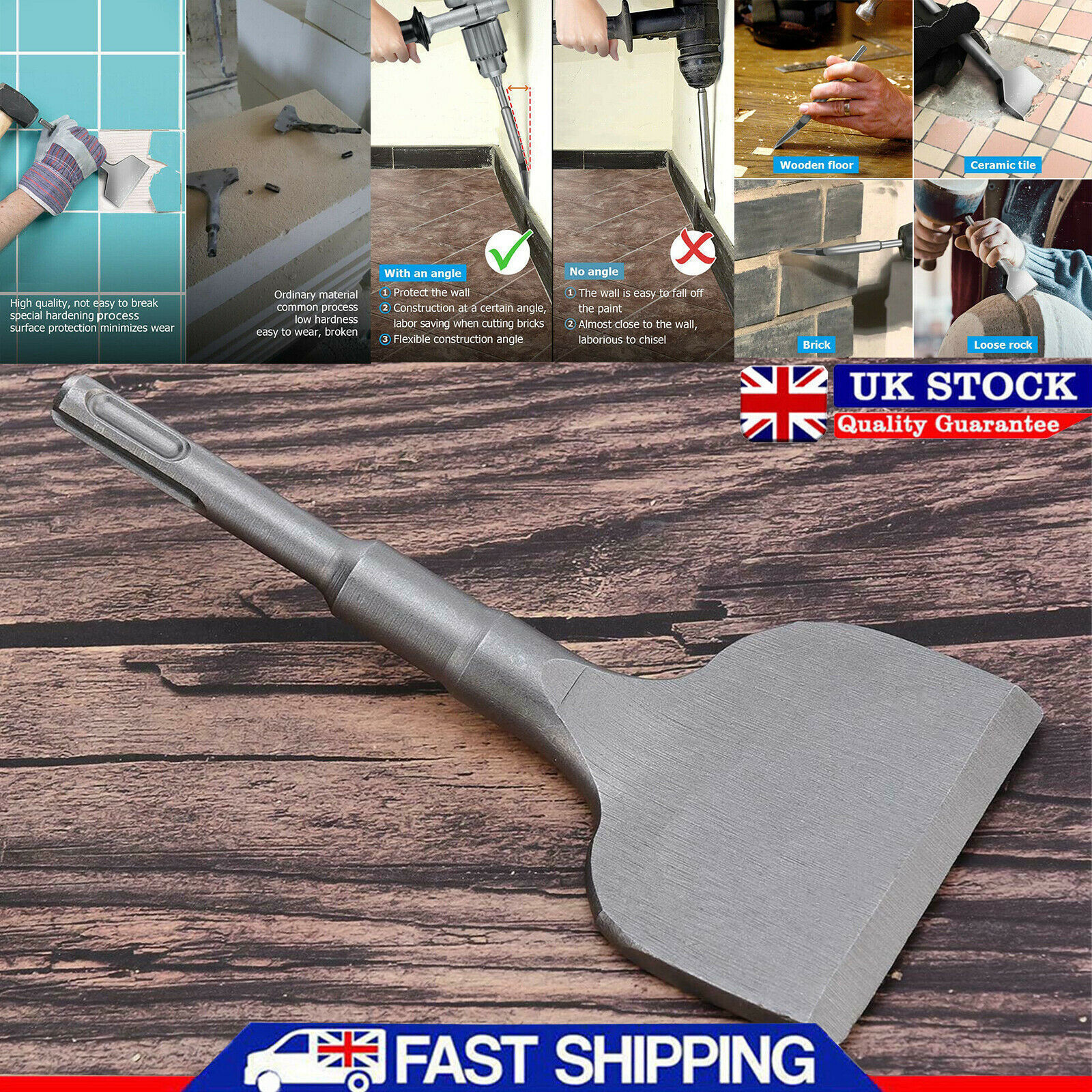 75mm Cranked Chisel Bit for Masonry and Tiles