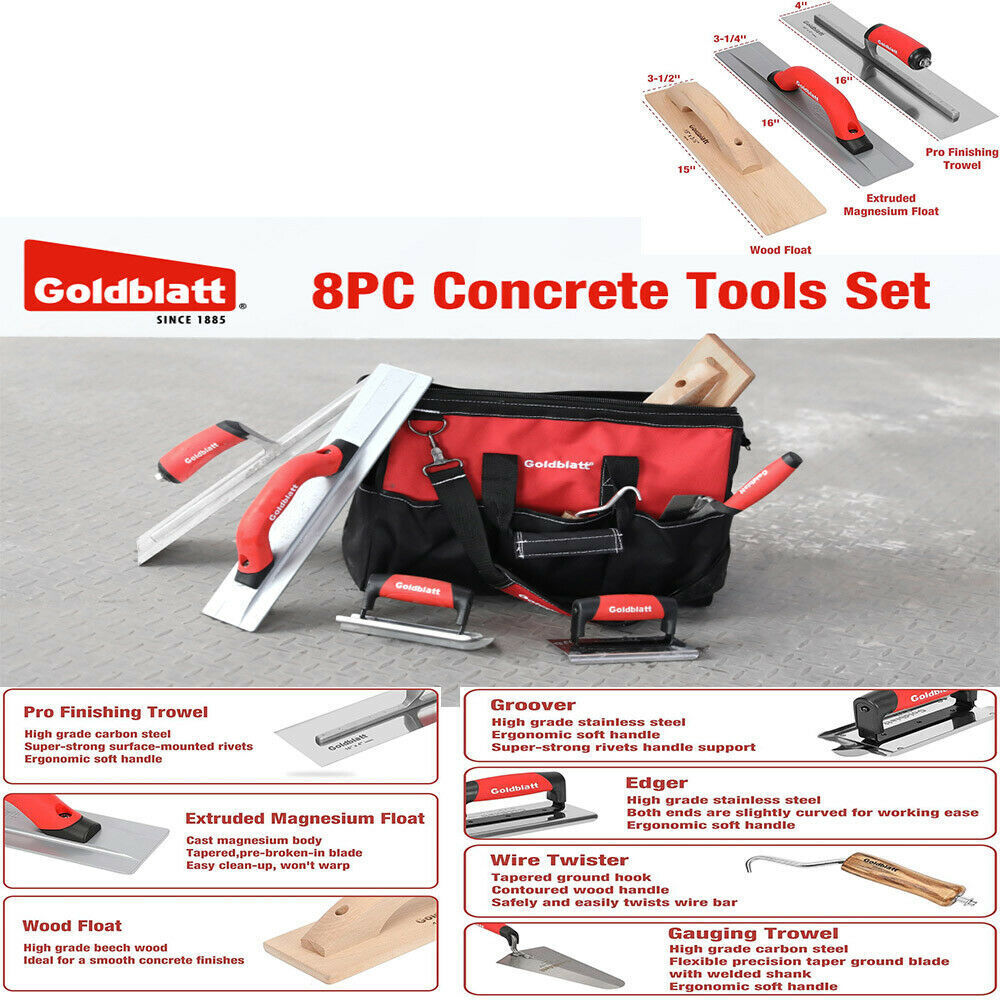 Goldblatt 8-Piece Masonry Tool Set with Bag