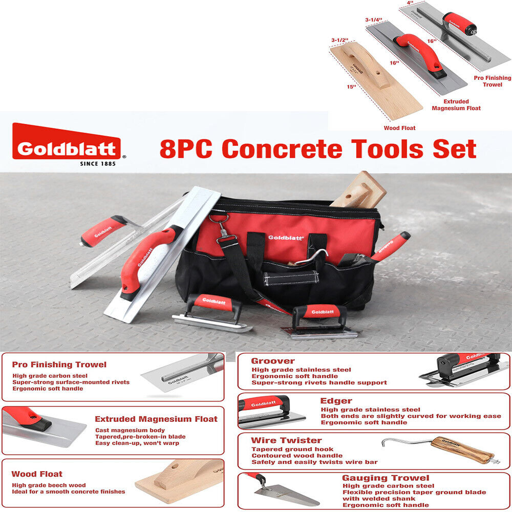 8-Piece Traditional Masonry Tool Set with Bag