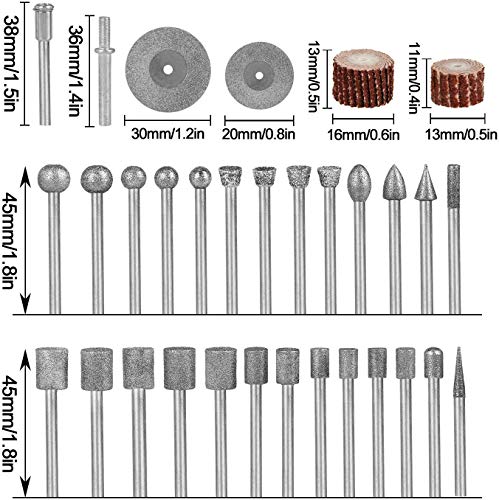 43-Piece Diamond Rotary Burr Carving Set