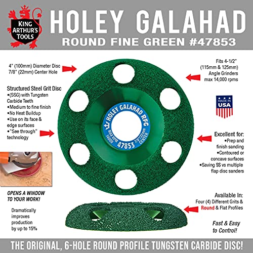 Round Fine Green Holey Galahad Disc for Woodworking