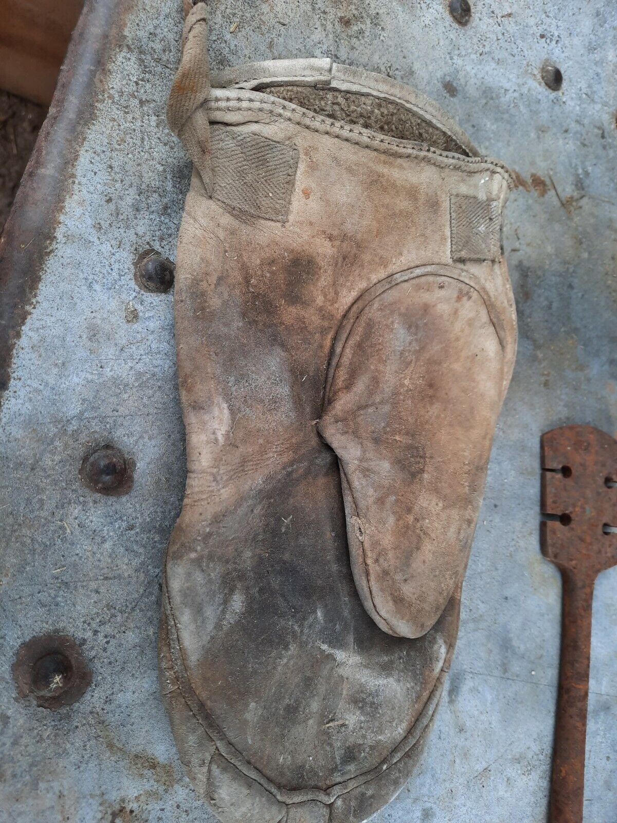English Thatching Tools and Leather Mitt