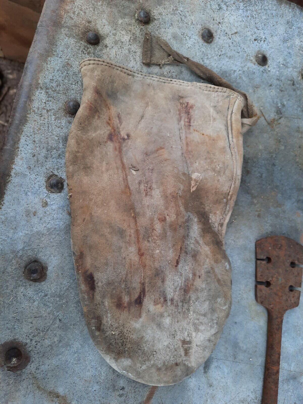 English Thatching Tools and Leather Mitt