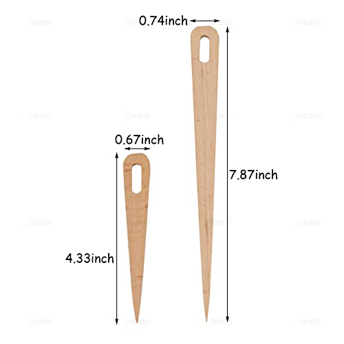 5 Pack Wood Weaving Crochet Needles for Crafts