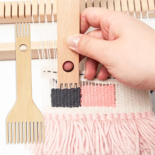 Double-Ended Wooden Weaving Loom Comb for Handcrafts