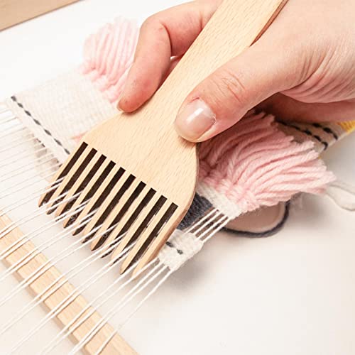 Double-Ended Wooden Weaving Loom Comb for Handcrafts