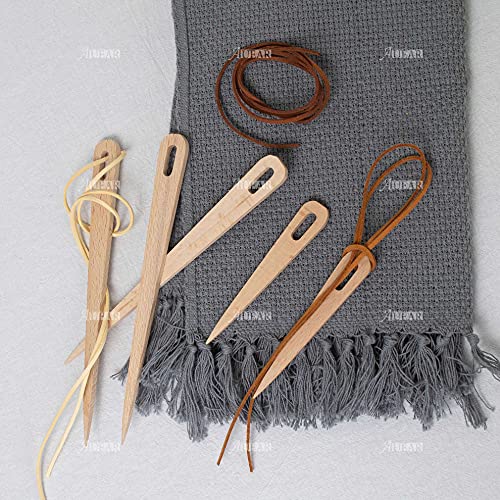 5 Pack Wood Weaving Crochet Needles for Crafts