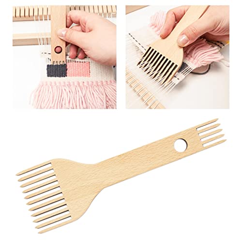 Double-Ended Wooden Weaving Loom Comb for Handcrafts