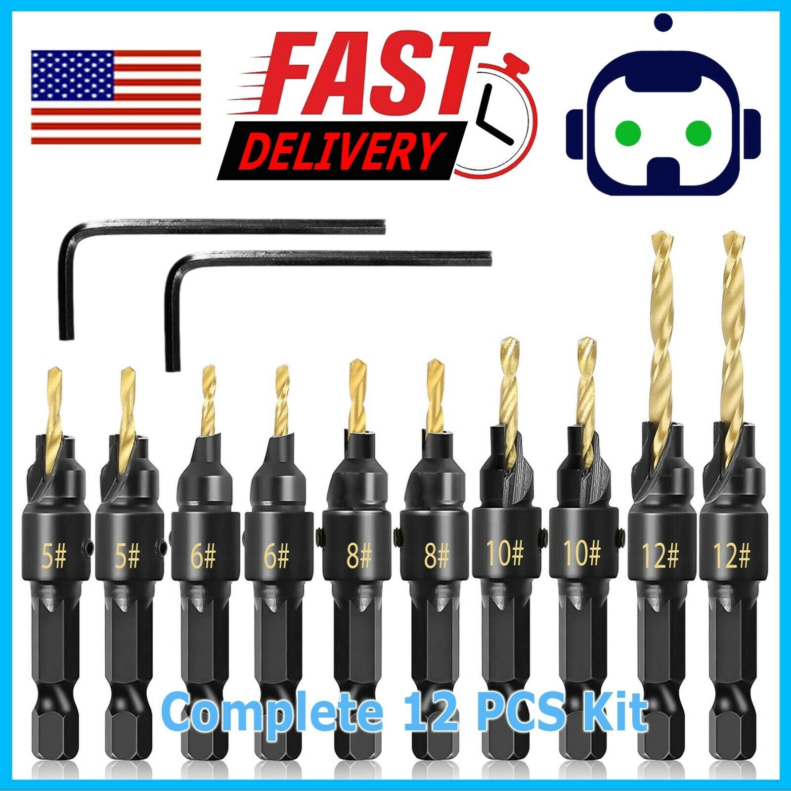 HSS Countersink Drill Bit Set for Woodworking