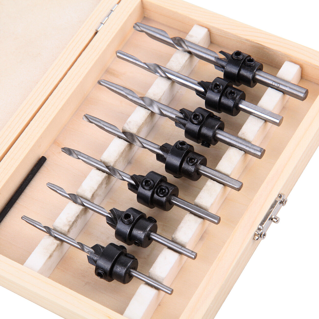 22-Piece Woodworking Countersink Set with Tapered Drill Bits