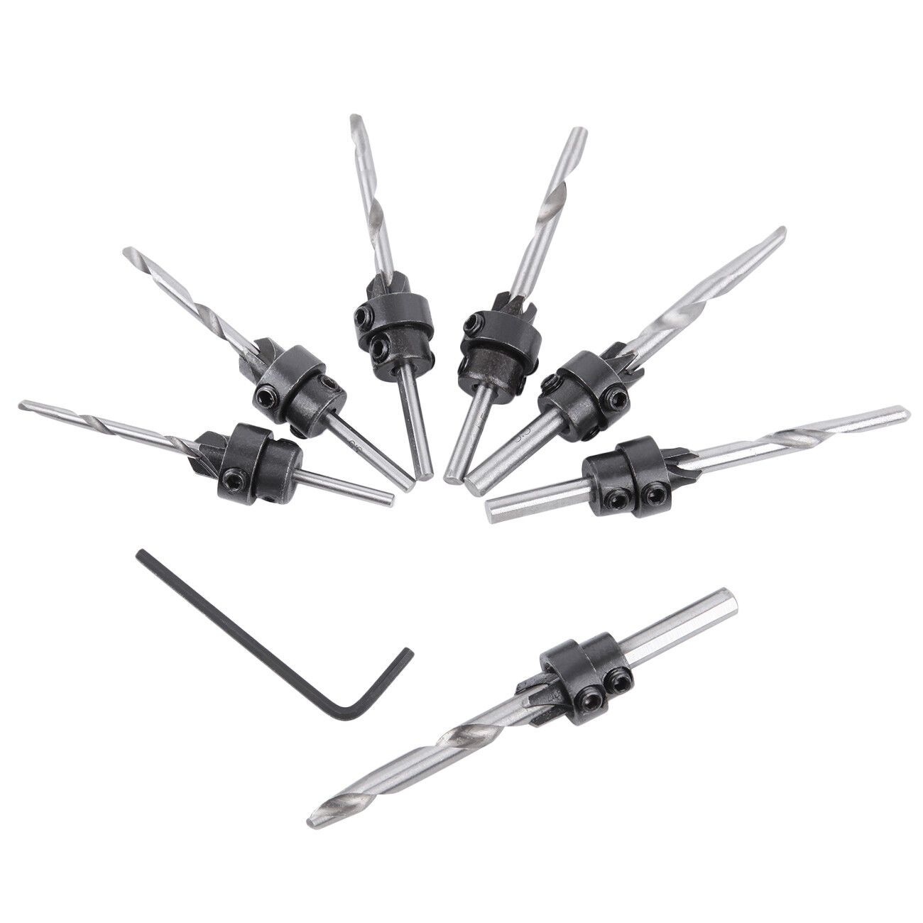 22-Piece Woodworking Countersink Set with Tapered Drill Bits