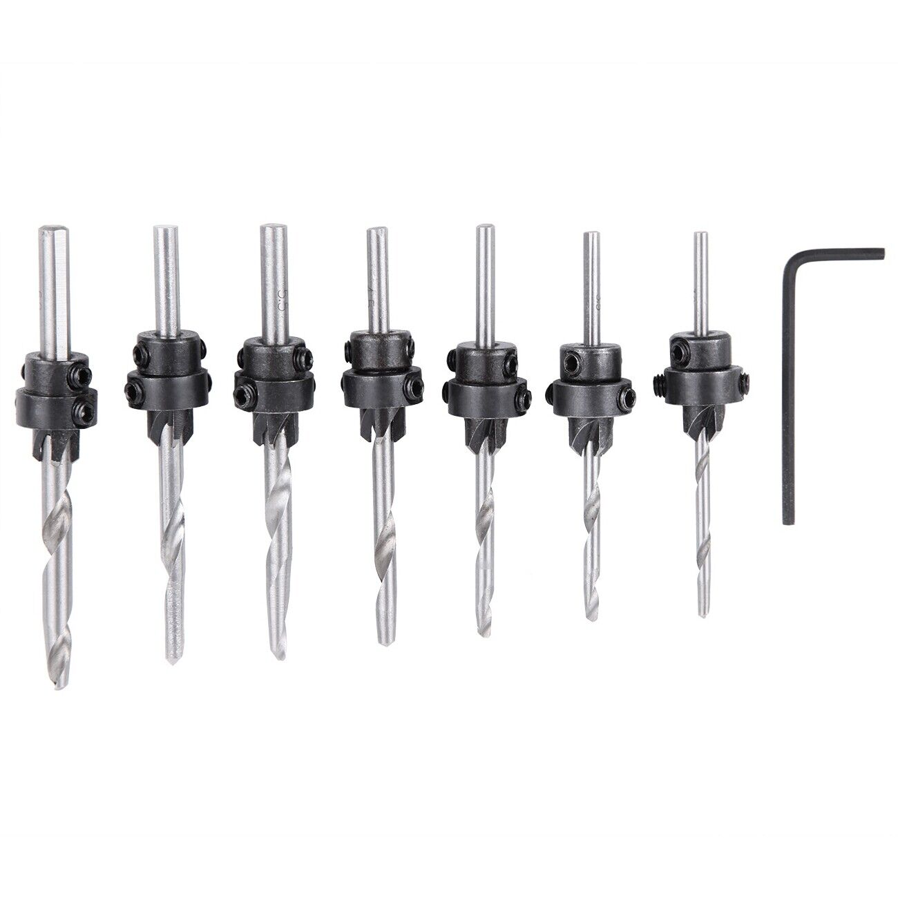 22-Piece Woodworking Countersink Set with Tapered Drill Bits