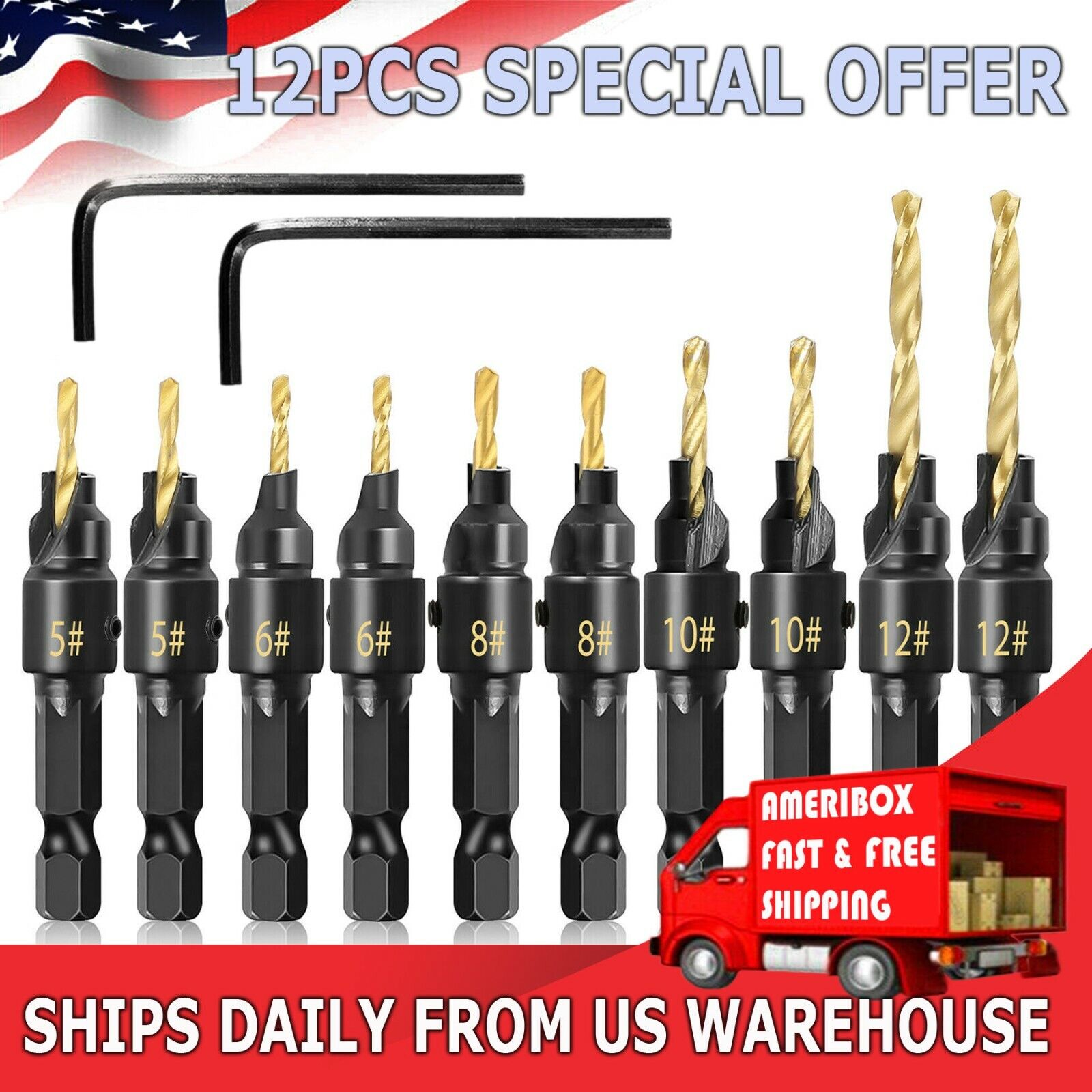 HSS Countersink Drill Bit Set for Woodworking
