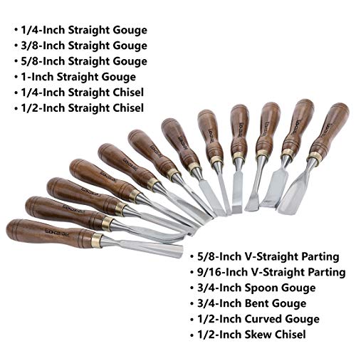 12-Piece Razor Sharp Wood Carving Set with Box