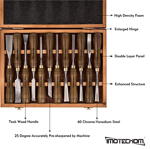 12-Piece Razor Sharp Wood Carving Set with Box