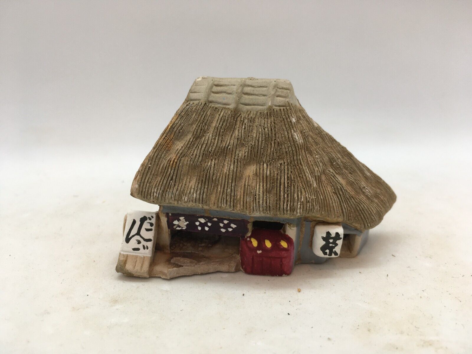 Miniature Japanese Ceramic Traditional Thatched Storefront