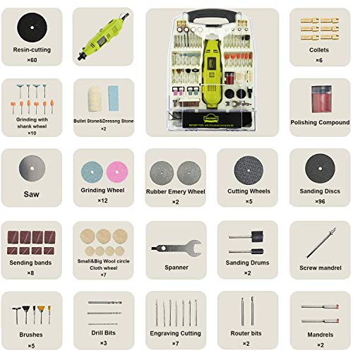 Multi-Functional Rotary Tool Kit with 233 Accessories