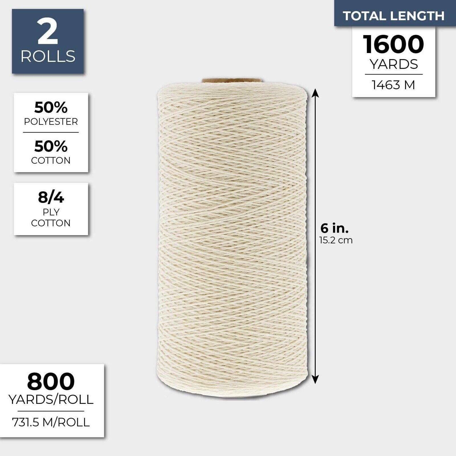Natural Off White Loom Weaving Warp (2 Rolls)
