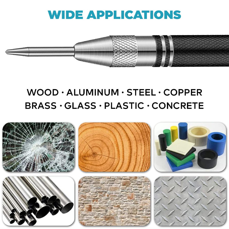 Adjustable Spring Loaded Automatic Punch for Metal Wood Glass