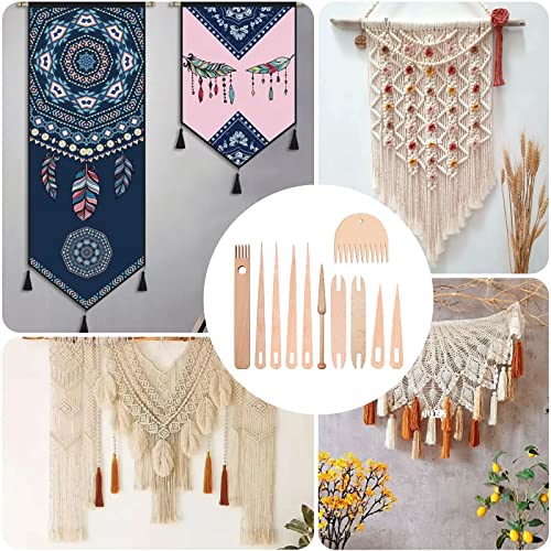 12-Piece Traditional Wooden Loom Set for Crafting