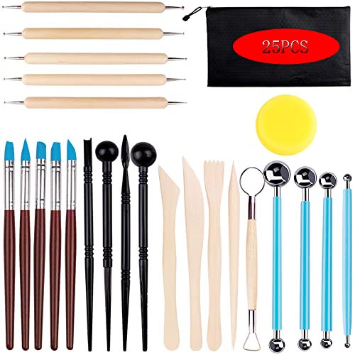25-Piece Traditional Clay Sculpting Tool Set