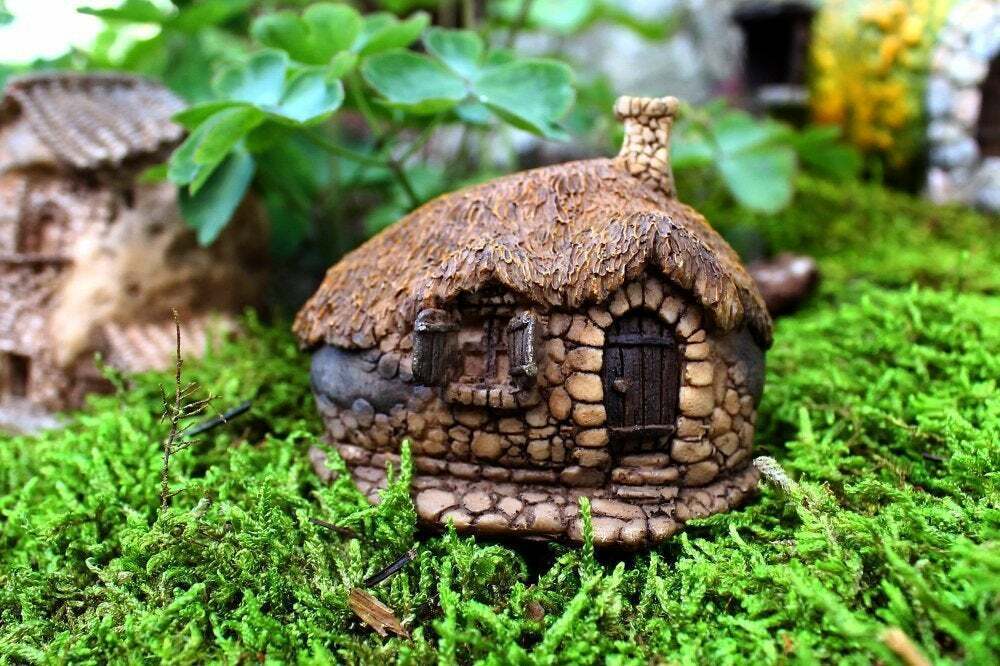 Miniature Dollhouse Fairy Garden Thatched Roof Fairy House - Buy 3 Save $6