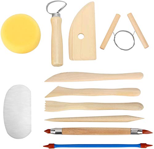 30-Piece Pottery Carving Tool Set with Wooden Handles