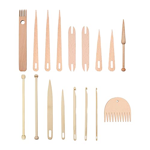 Traditional Wooden Weaving Loom Set - 17 Pieces