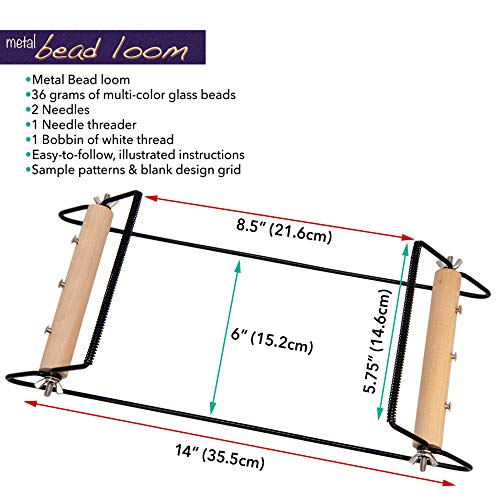 Extra Wide Metal Bead Loom Kit with Beads