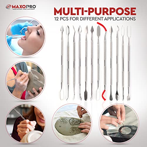 MaxoPro Wax Carving Tools Set - 12 Pcs