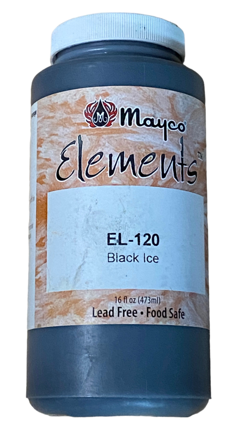 Black Ice Glaze for Pottery - 16oz