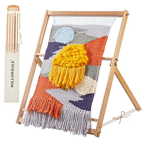 Traditional Wooden Weaving Loom with Stand