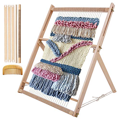 Traditional Wooden Weaving Loom with Stand