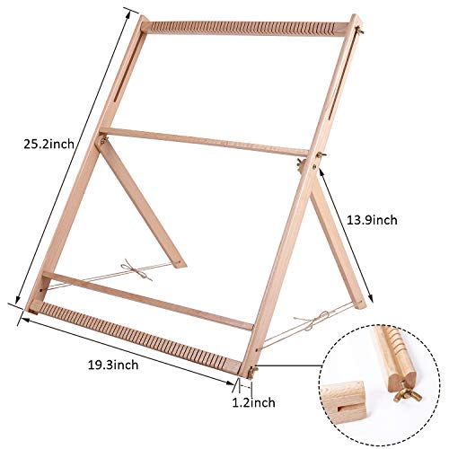 Traditional Wooden Weaving Loom with Stand