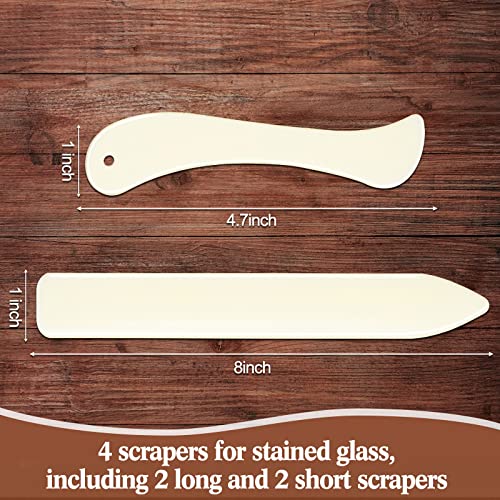 Stained Glass Tools 4 Pieces FID Stained Glass Plastic Burnisher Flat Stained Glass Foil Holder Stained Glass Supplies for Stained Glass Work DIY Handicrafts