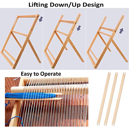 Traditional Wooden Weaving Loom with Stand