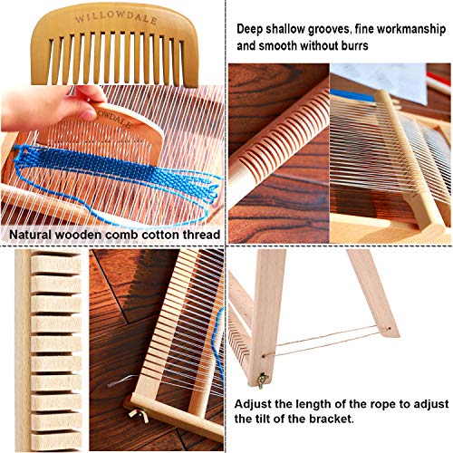 Traditional Wooden Weaving Loom with Stand